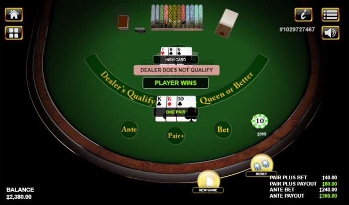 ante bet in 3 card poker